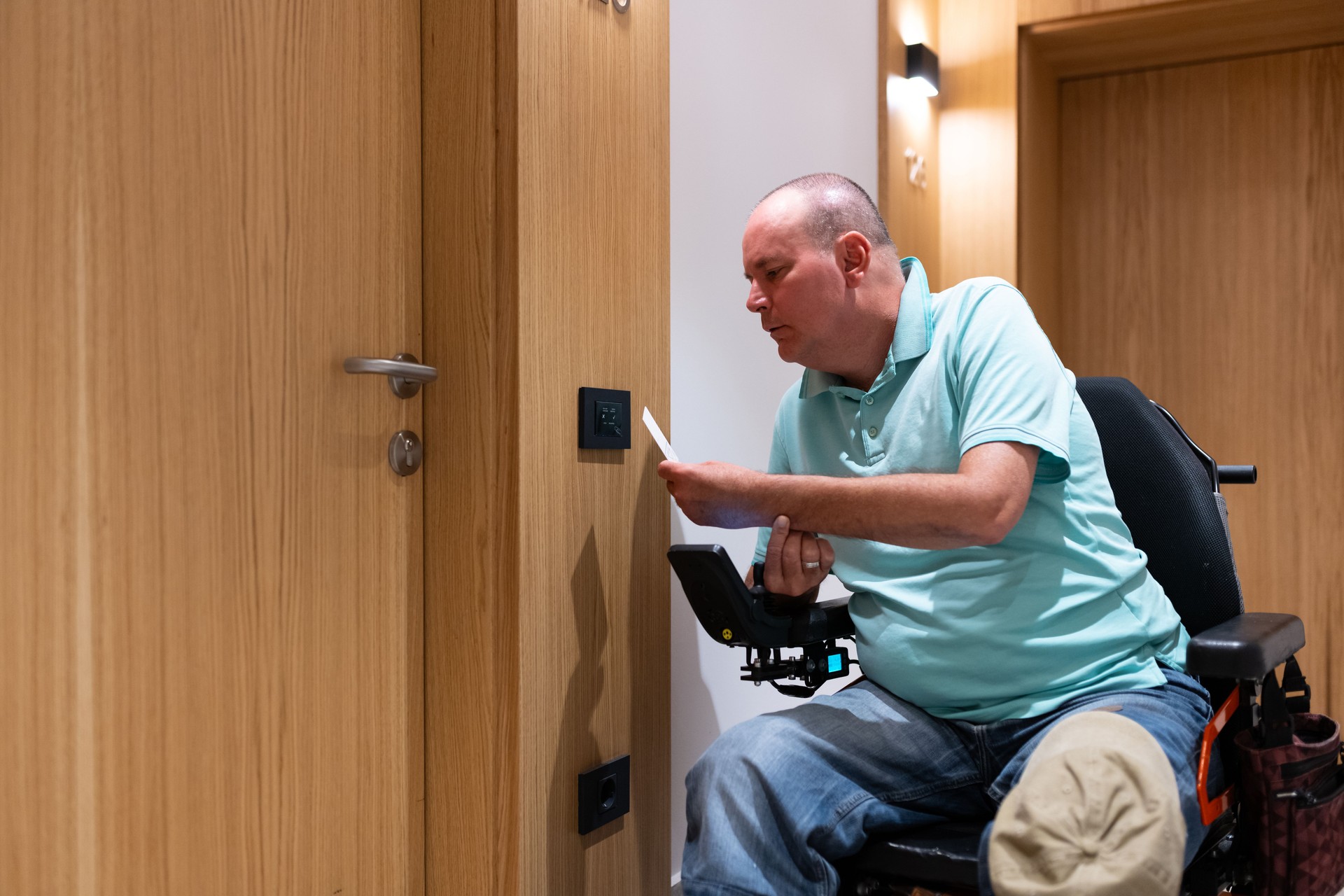 Corridor of the center for the rehabilitation of disabled people in wheelchairs.