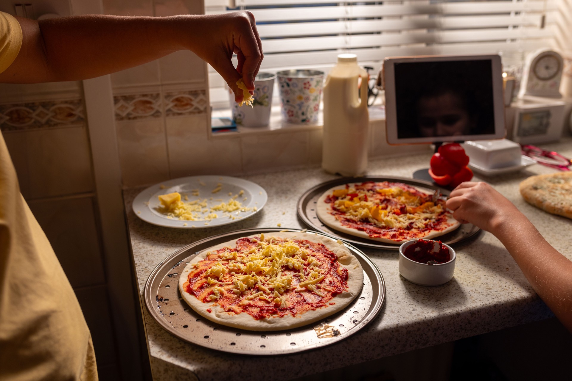 Making Homemade Pizza with Family
